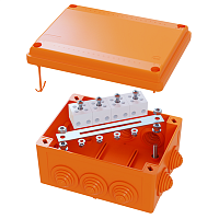 Коробка пластиковая FS с кабельными вводами и клеммниками, IP55,100х100х50мм, 4р, 450V,6A, FSB11404 
