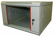 Шкаф настенный 9U серия WM (600х650х500), передняя дверь стекло, разборный, серый Netko