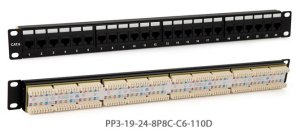 Патч-панель UTP, 19", 1U, 24 портов RJ-45, категория 6, Dual IDC Патч-панель UTP, 19", 1U, 24 портов RJ-45, категория 6, Dual IDC