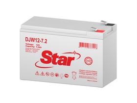 DJW12-7.2 STAR, Аккумулятор свинцовый 12В-7Ач 151x65x100, F2