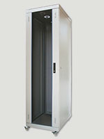 Шкаф коммутационный Racklan F30 600х600, 42U стеклянная дверь, ножки, цвет серый