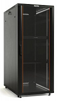 Шкаф напольный 22U (1100x800х1000) (TSA-3281-FD-RAL9004) дверь стеклянная (двустворчатая) черный