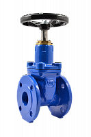 GROSS. Задвижка (короткая) клиновая фланцевая DN150 PN16 красная с взрывозащищенным электроприводом