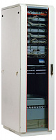 Шкаф телекоммуникационный напольный 47U (600х800) дверь стекло, цвет чёрный (ШТК-М-47.6.8-1ААА-9005)