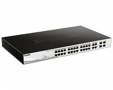 Коммутатор D-Link DGS-1210-28P/C1A Gigabit Smart Switch with 24 10/100/1000Base-T PoE ports and 4 G