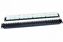 Патч-панель 19", 1U, 24 порта RJ-45, категория 5e, Dual IDC,ROHS, цвет черн (PP3-19-24-8P8C-C5E-110)