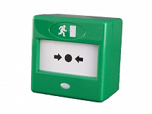 Многоразовая кнопка аварийной разблокировки дверей, зеленая c удвоенной парой контактов FP3/GR/DP