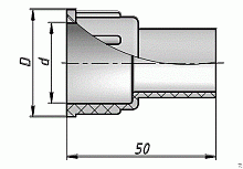 Соединение металлорукав-труба на резьбе СМТ-15х20 G3/4"