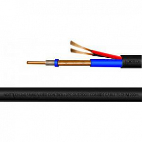 Кабель комбинированный КВК-В 2х0,5, RG59 CU +2Cx0.5 CCA NOOTECH, моножила, плоский
