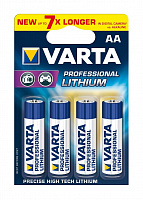 Батарейка литиевая 3,6 вольт  АА (пальчиковая) FR6 BL4 VARTA PROFESSIONAL