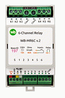 Модуль реле с RS-485, Modbus RTU WB-MR6C v.2
