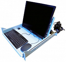 Выдвижная KVM консоль RackNode™ 19", 2U, LCD монитор 17" 1280x1024, VGA/DVI, RN-KVM17-S