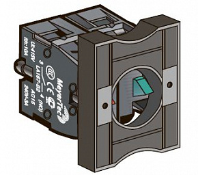 Основание с модулем подсветки, 1NC блок-контакт, красный, 24V AC/DC, мет. MTB2-BW614
