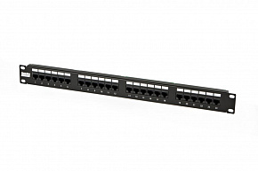 Патч-панель высокой плотности 19", 0.5U, 24 порта RJ-45, категория 5E, Dual PPHD-19-24-8P8C-C5E-110D