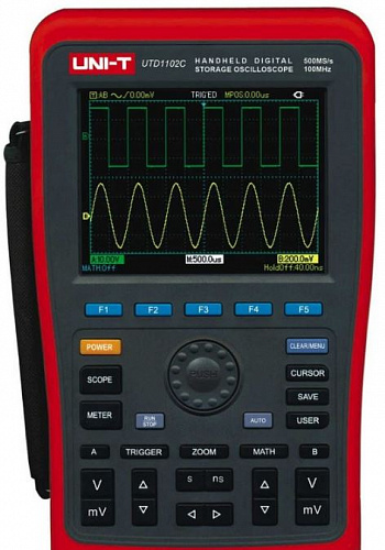 UTD1102C, Осциллограф цифровой портативный, 2 канала x 100МГц