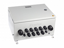 KlemBox® КК тип L400, сталь 400x300x210мм, 100 клемм (50 двухуровневых) 24А, вводы 42хМ16 (Ø6−10мм)