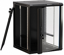 Шкаф настенный 19-дюймовый (19"), 12U, 650x600х600мм, стеклянная дверь (TWB-FC-1266-GP-RAL9004 )