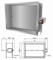 Клапан противопожарный КПП 90МН220-НО 700-300