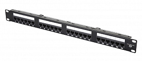 Коммутационная панель категории 6, UTP, 19",1U, 24хRJ45, 568A/В, черная 27B-U6-24BL