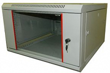 Шкаф настенный 9U серия WM (570х600х500), разборный, серый (дверь стекло)