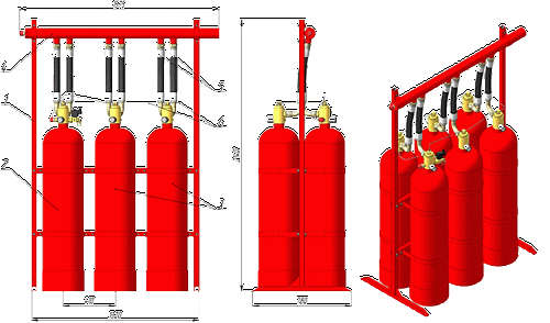 МГП-16-100В Модуль газового пожаротушения (в комплекте с защитным колпаком)