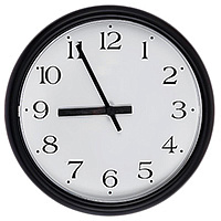 УЧС-250-Ч-м часы вторичные стрелочные офисные минутные, круглый черный корпус
