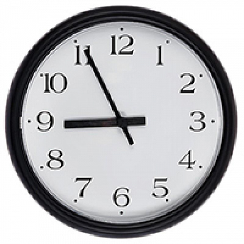 УЧС-250-Ч-м часы вторичные стрелочные офисные минутные, круглый черный корпус