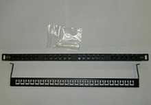 Патч-панель UTP, 19", 24 порта RJ45, cat.6, 0,5U, Dual Type, с органайзером "F"