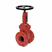 GV20016FSERH. Задвижка DN200 PN16, чугун GGG50, красная для пожаротушения c 2мя конц. выкл., штурвал