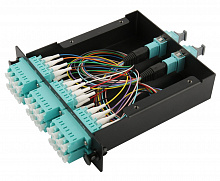 Волоконно-оптическая кассета 1xMTPm 12LC адаптеров (цвет aqua),12 волокон,OM