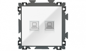 Розетка интернет двойная RJ45*2 белая CGSS "Практика" PL-W201C2-WCG