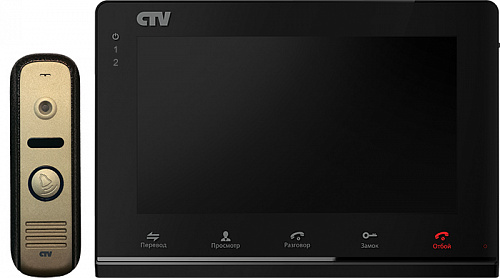 Комплект цв. видеодомофона CTV-DP2700IP BG (чёрный монитор/панель бронза)