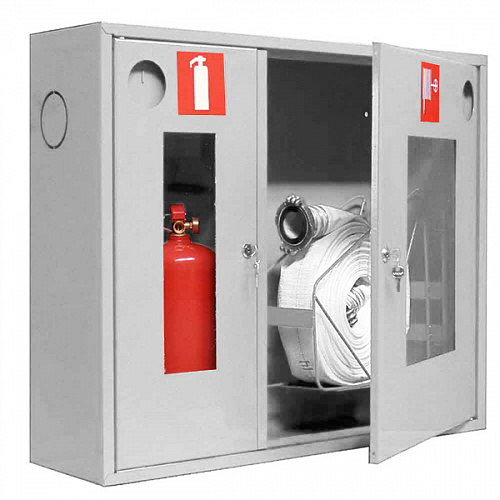 Шкаф для пожарного крана ШПК-315НОБП (навесной открытый белый правый) 840х650х230мм