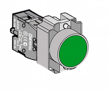 MTB2-BAZ113 Кнопка плоская, зеленая, 1NO, мет.