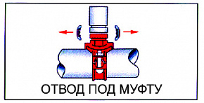 Отвод под муфту ДИНАРМ, крашенный, 2 1/2" х 1 1/2" (76.1 х 48.3 мм), Ру =2.0 МПа, клеймо FM