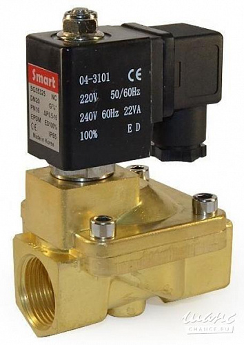 SMART SM55635-S -V2106 Клапан электромагнитный SMART DN25, G 1", "НЗ", PN10, ΔP 0-6 ,Kvs-13.92, FKM,