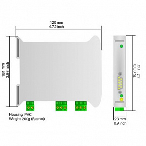 HD67075-A1 - Промышленный конвертер Modbus RTU в Modbus ASCII, тип корпуса A (узкая), монтаж на DIN
