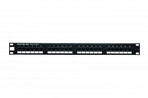 Коммутационная панель категории 5е, UTP,19,1U 24xRJ45, 568A/B,черная Eurolan 27B-U5-24BL