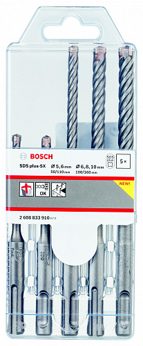 Набор буров по бетону SDS-plus-5X (5-10 мм) 5 шт. Bosch 2608833910
