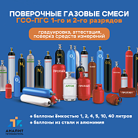 Поверочная газовая смесь ПГС CH4 (в баллоне из углеродистой стали 8-12л.) 10л. // 1,37%+воздух