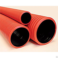 Труба гибкая двустенная для кабельной канализации д.63мм, цвет красный, с зондом (бухта 50м) 121963