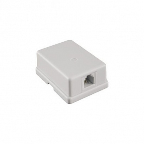 Розетка телефонная внешняя / 2 порта RJ-11(6p4c) / 4 контактная, белая