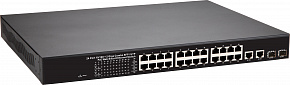 Коммутатор 19", 18 портовый, 16 PoE 802.3af 100Mbit портов, 2 SFP, упр., черный