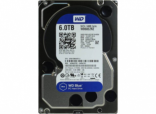HDD-SATA ||| 6000 Gb жесткий диск WD Blue WD60EZRZ, 3.5"