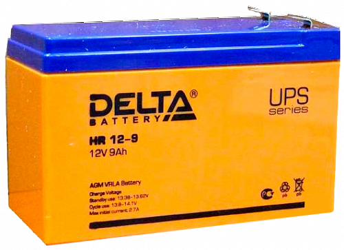 Аккумулятор  9 А/ч, 12В (HR 12-9) Delta
