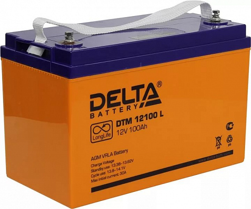 Аккумулятор  100 А/ч, 12В (Delta) DT12100
