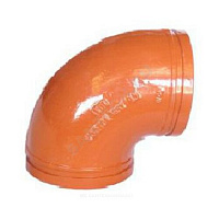 Колено 90°, ДИНАРМ, чугун, крашенный, 4" (114.3 мм), Ру = 2.0 МПа, клеймоFM