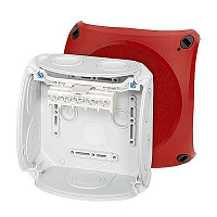 DK 0404 R-Коробка 104х104х70, 7+1 мемб. вводов, 5-пол.кл.1,5-6кв.мм, серый/красный, PP, IP66