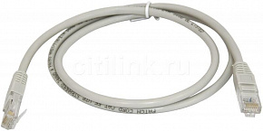 Патч-корд UTP4 кат.5e, 0.5м,серый (Hyperline) PC-LPM-UTP-RJ45-RJ45-C5e-0.5M-LSZH-GY