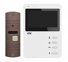CTV-DP1400N WBr Комплект видеодомофона цв. корпуса - белый, панель бронза